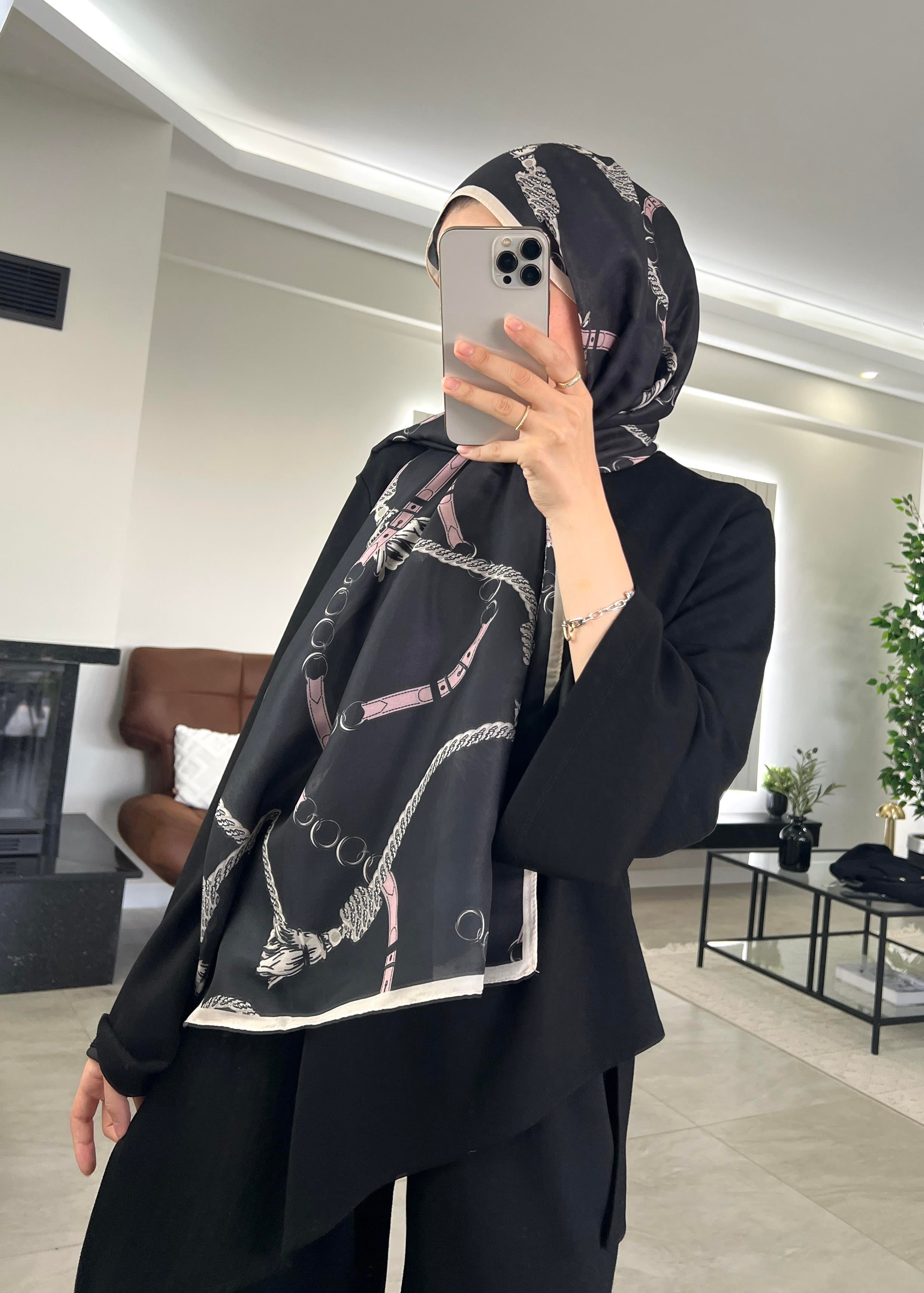 Pamuk Twill Şal Linkage- Pudra