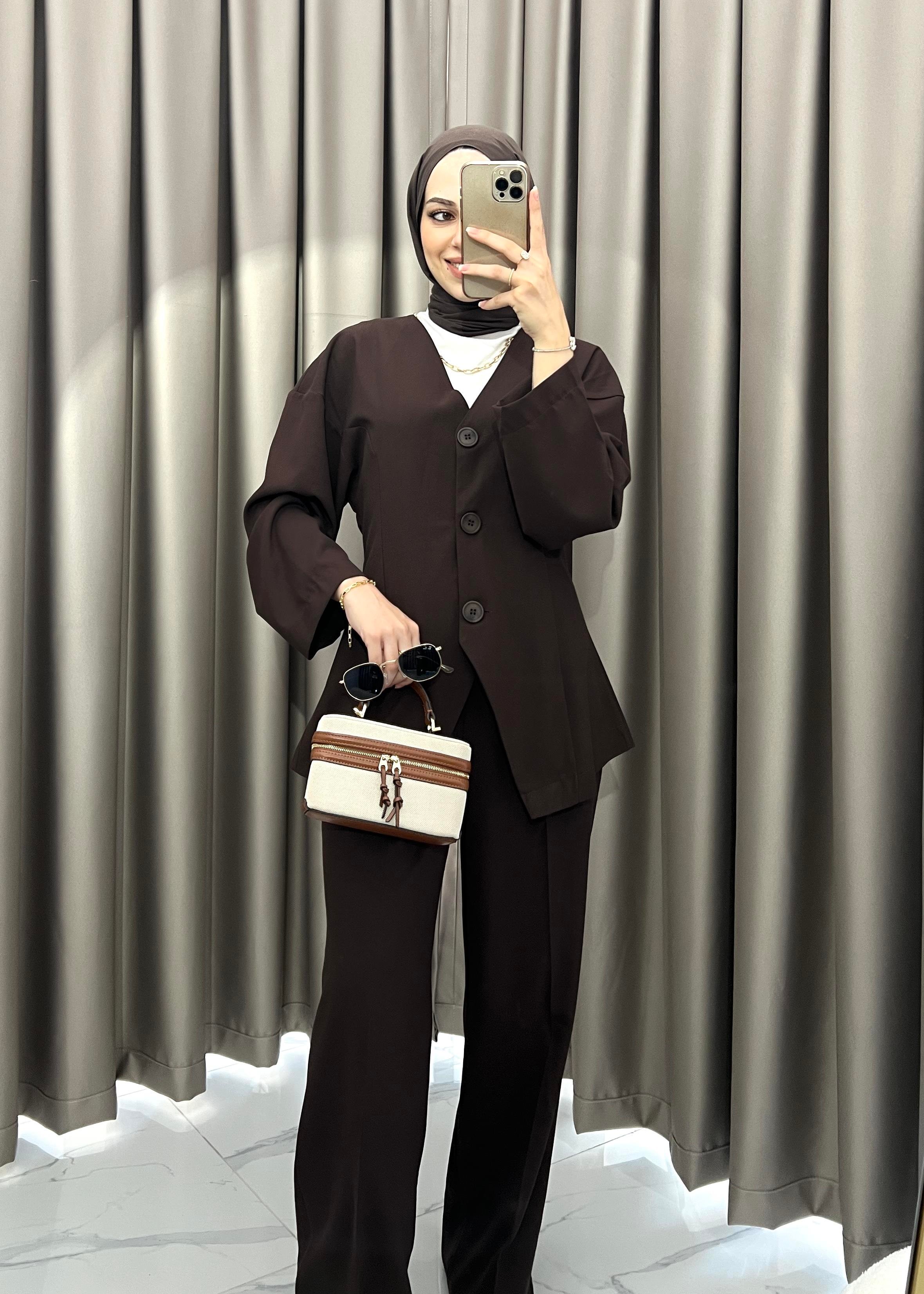 Premium Blazer Takım- Acı Kahve