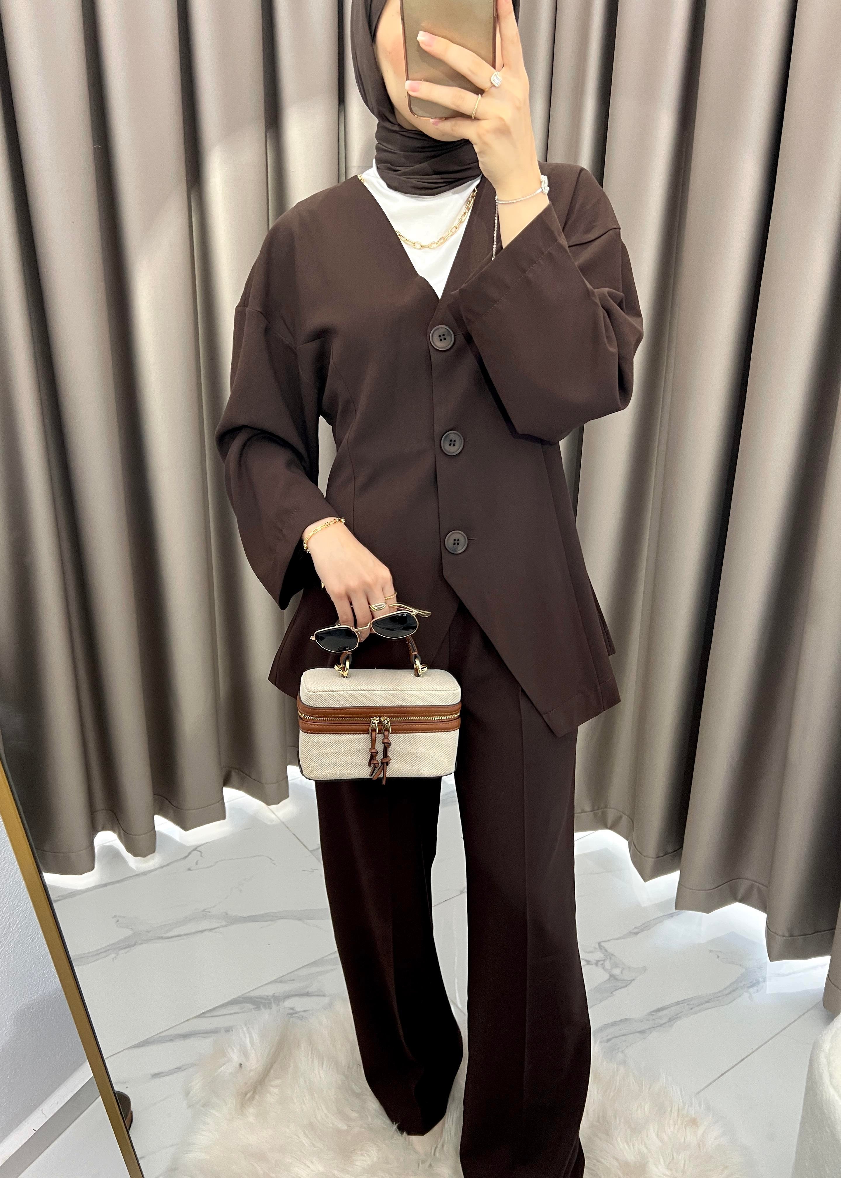 Premium Blazer Takım- Acı Kahve