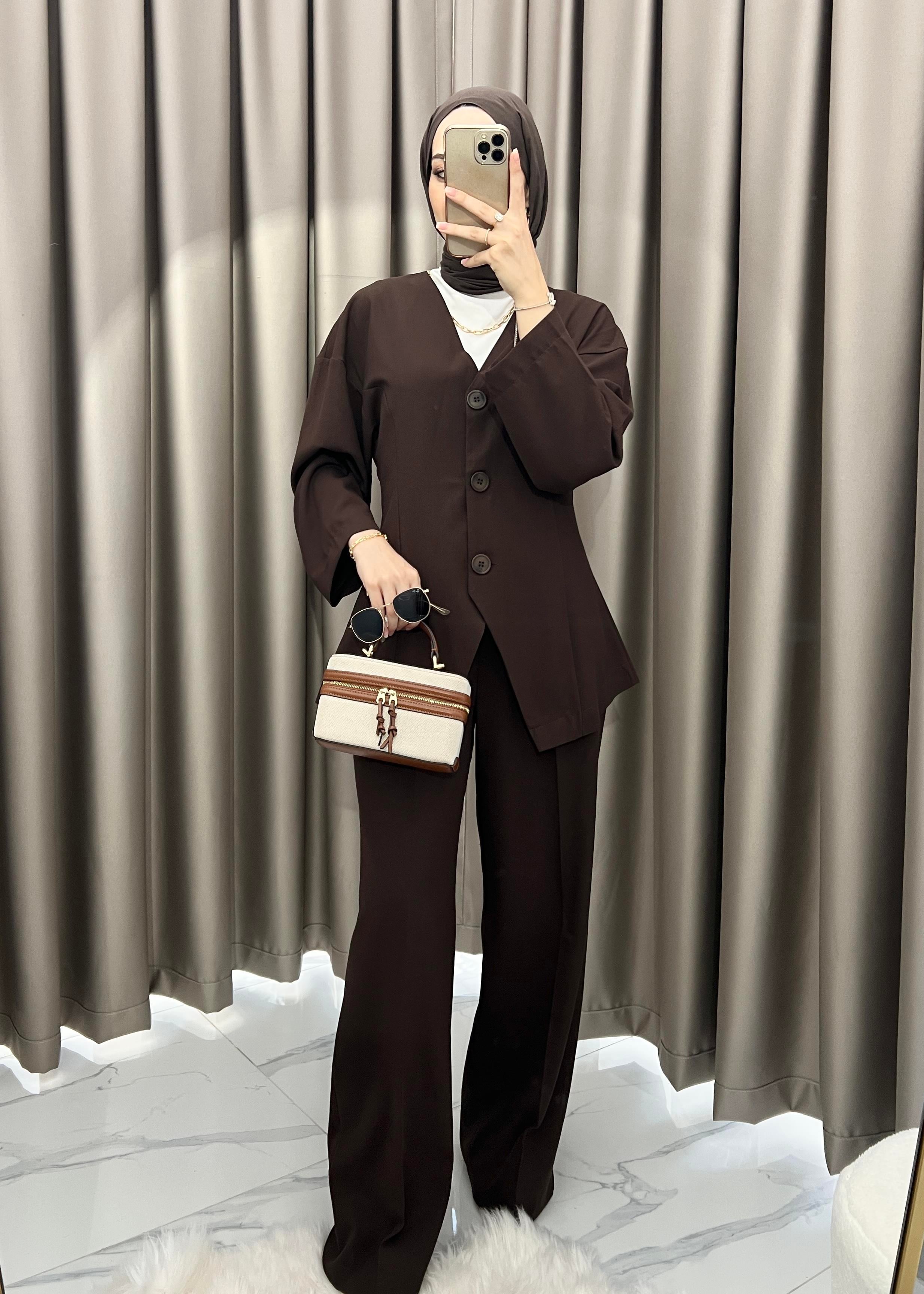 Premium Blazer Takım- Acı Kahve