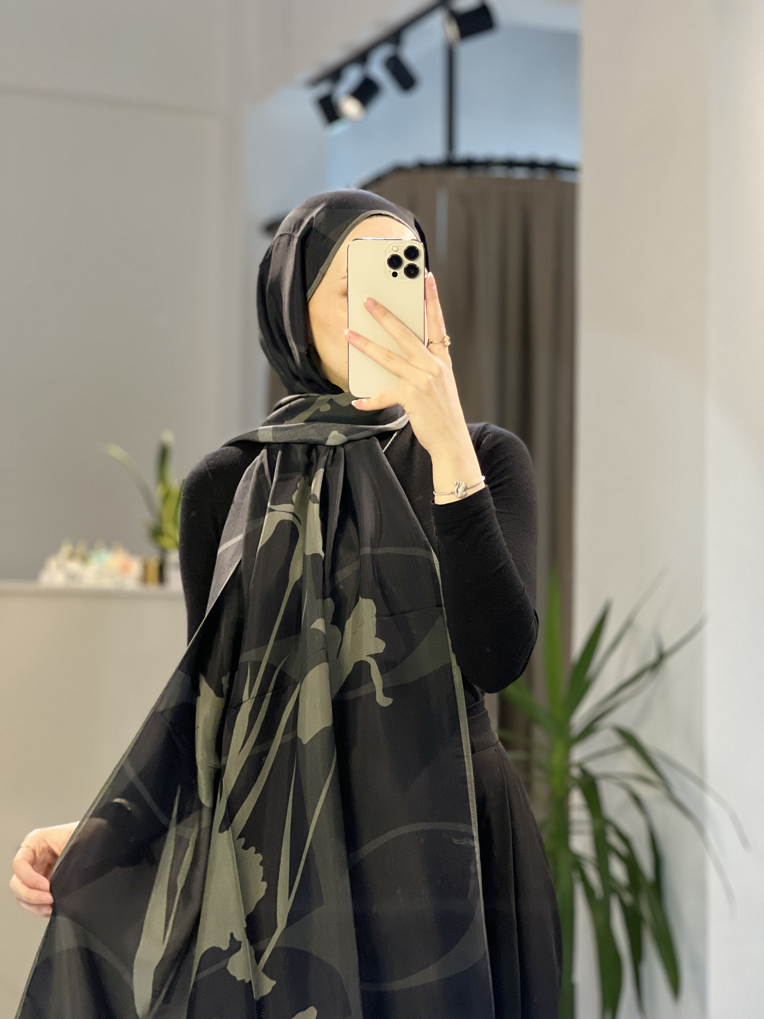Vera Monogram Floş Şal- Antrasit