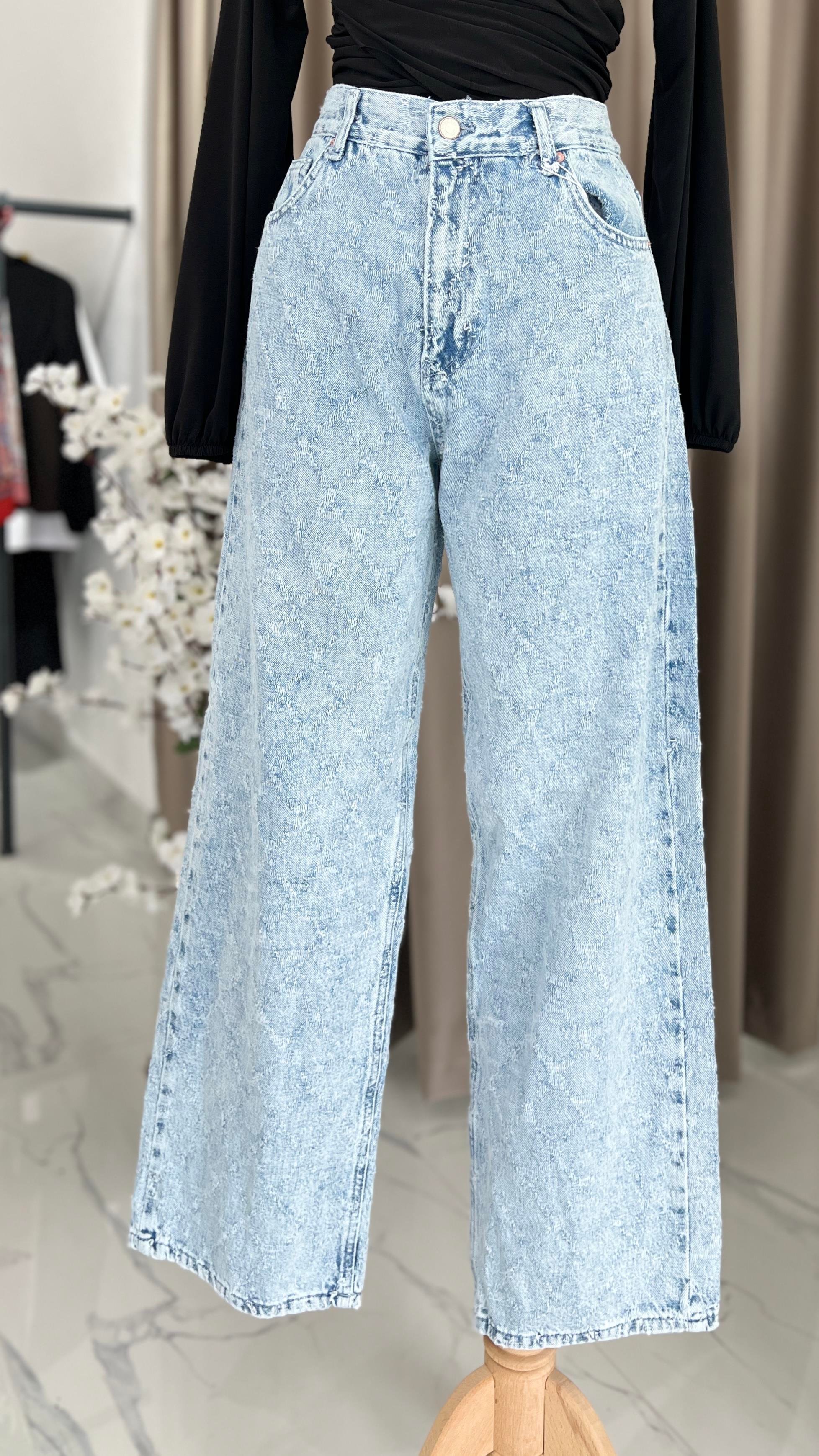 Yüksek Bel Wide-Leg Jean