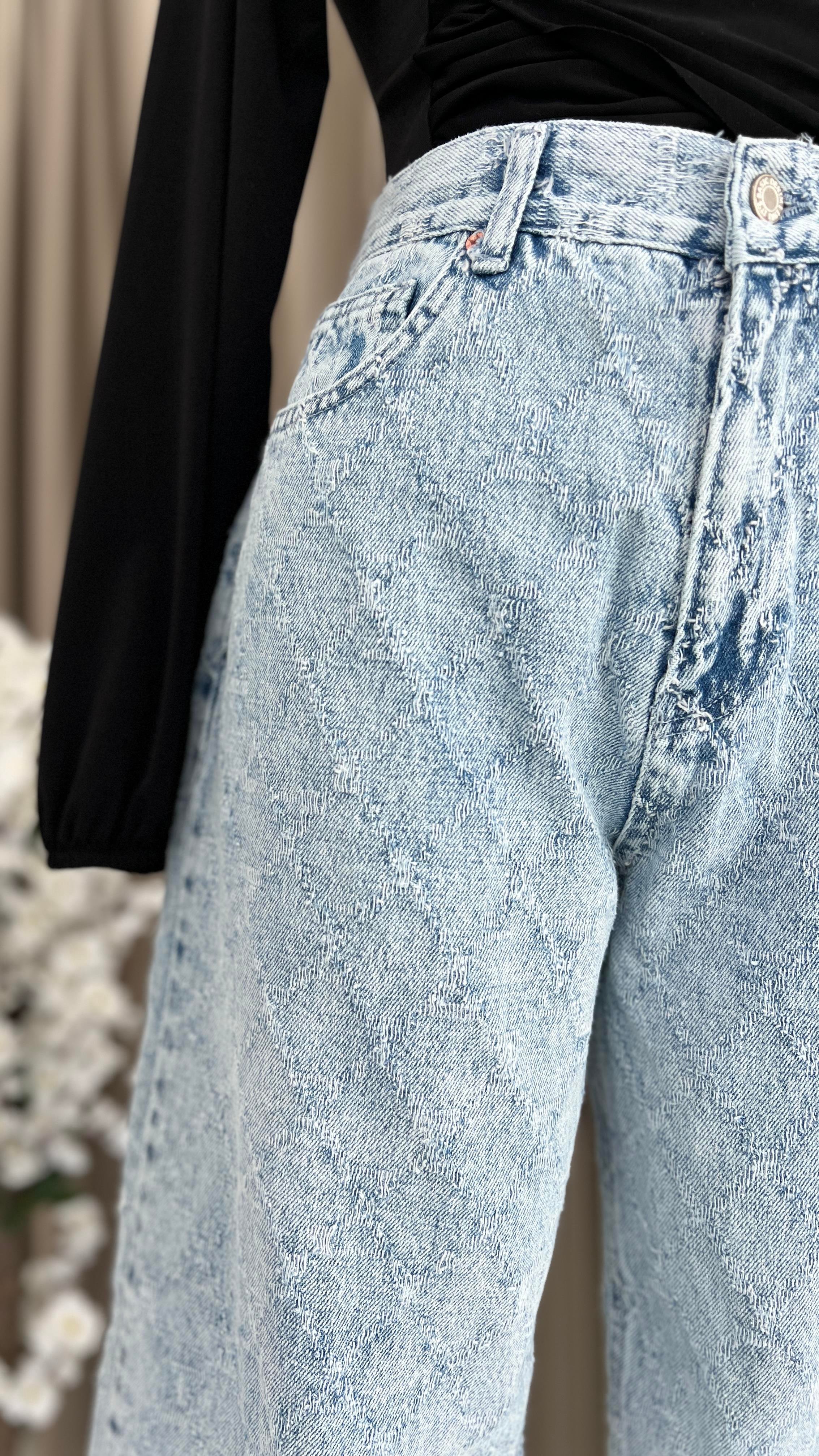 Yüksek Bel Wide-Leg Jean