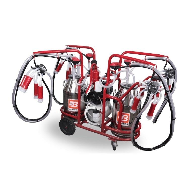 Bartech Ahtapot Model Kuru Tip 4'lü İnek Sağım Makinesi - Paslanmaz Güğüm