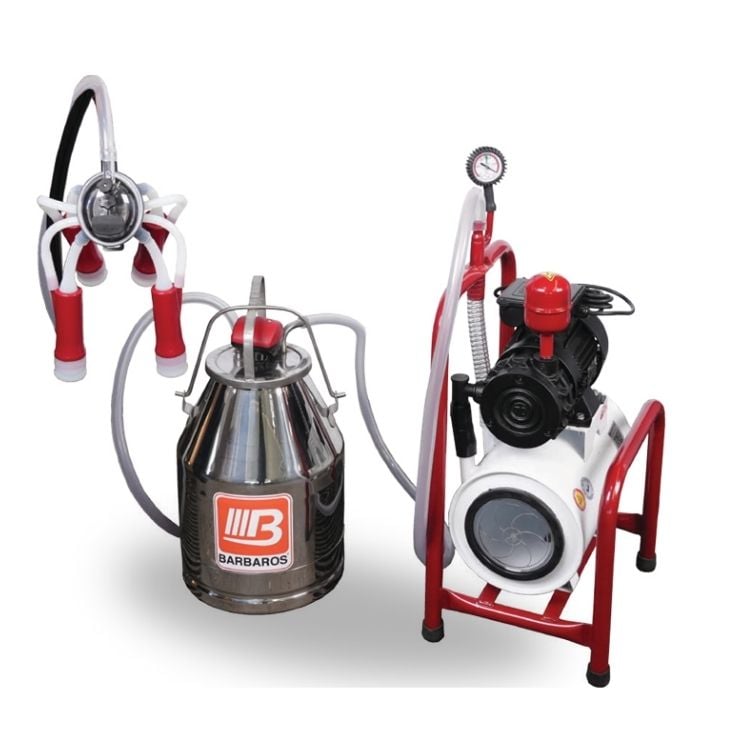 Bartech Sabit Model Kuru Tip Tekli İnek Süt Sağma Makinesi - Paslanmaz Güğüm