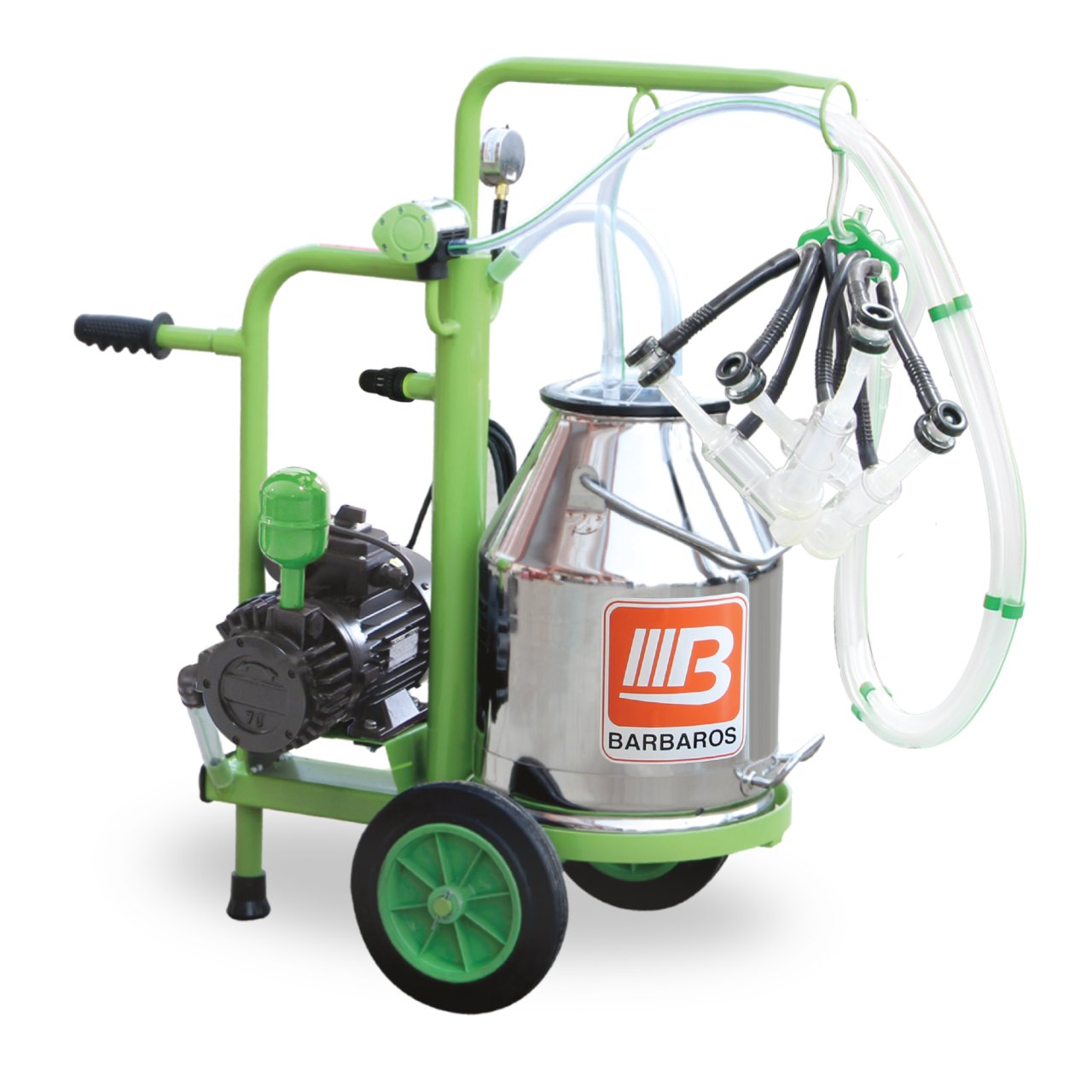 Bartech Yaprak Model Kuru Tip Çiftli Keçi Sağım Makinesi - Alüminyum Güğüm