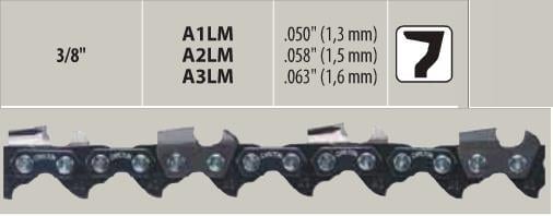 Carlton A1LM-100R-3/8 Köşeli Motorlu Testere Zinciri