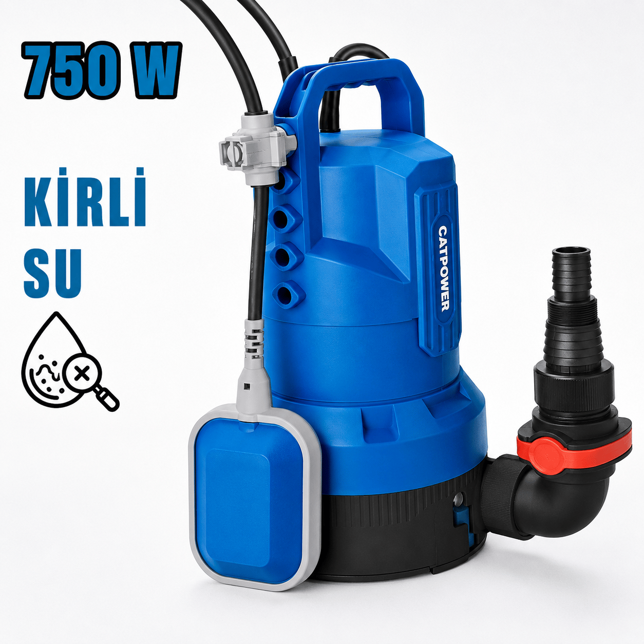 Catpower 674 Dalgıç Pompa Kirli Su 750W 3 Kademe Taban 15 Ton