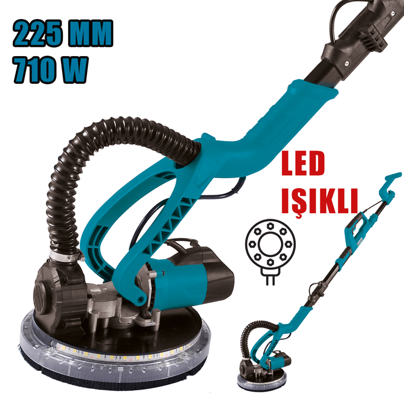 Catpower CAT3014 Duvar Zımparalama Toz Torbalı Led Işıklı   225 mm 710W