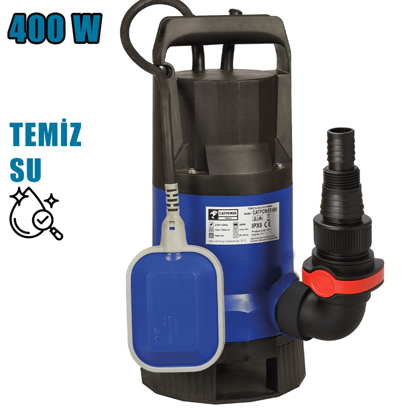 Catpower CAT660 Temiz Su Dalgıç Pompa  7,5 Ton 400W