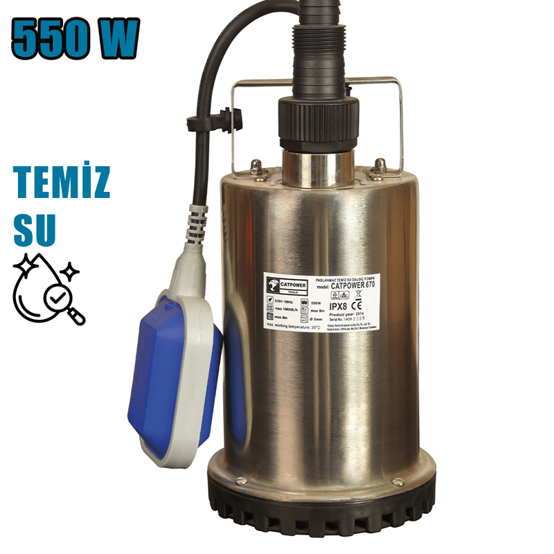 Catpower CAT670 Temiz Su Dalgıc Pompa 10 Ton 550W