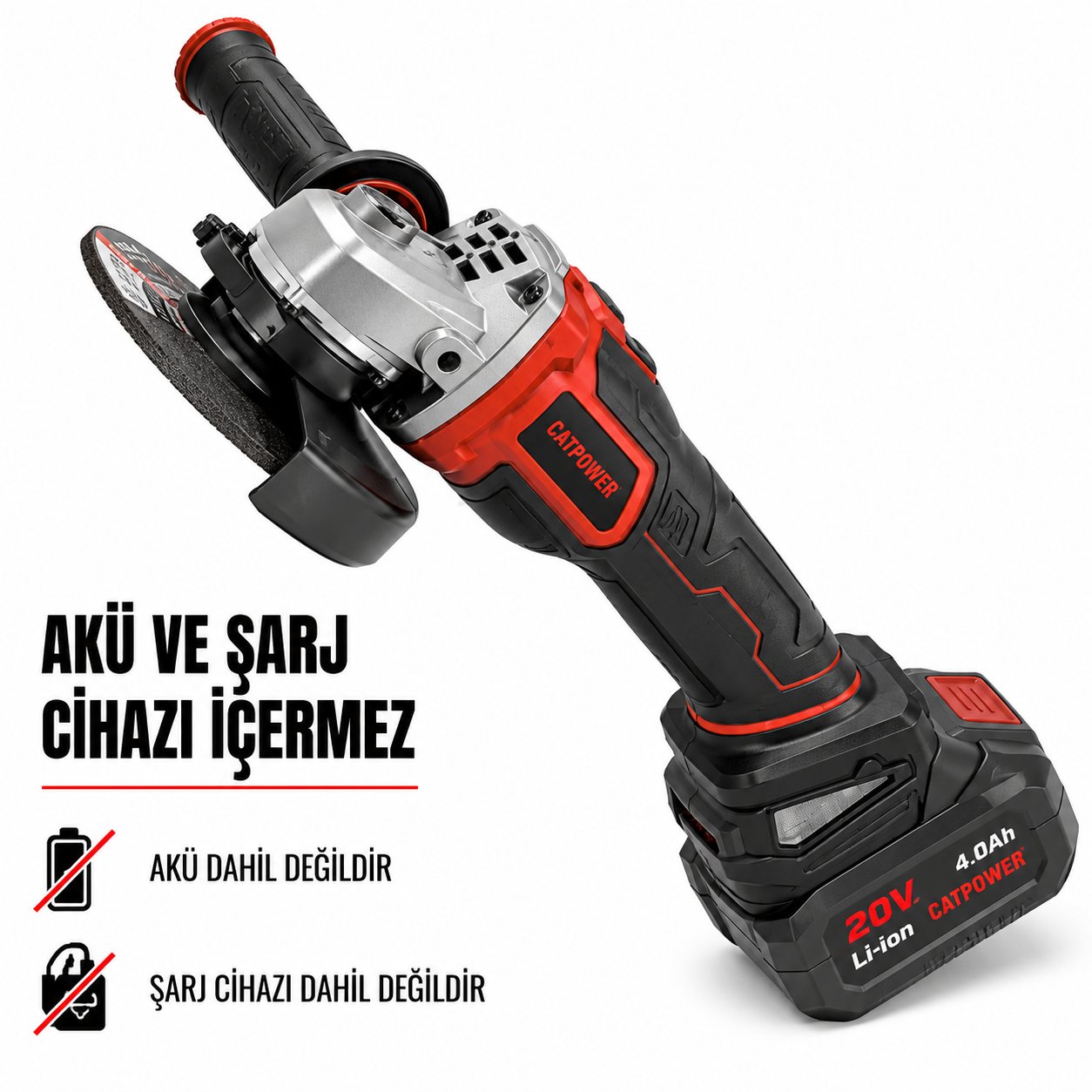 Catpower STY-AGBXL20 Kömürsüz Akülü Avuç Taşlama 115 mm 18V Li-ion 4.0Ah