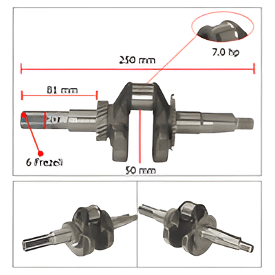 General Power 7.0 Hp Frezeli Krank Mili (20 mm Uç Çaplı)