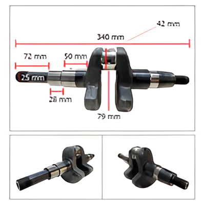 General Power Dizel Krank Mili Vidalı Uç 15 HP Motor Uyumlu 42-25-72
