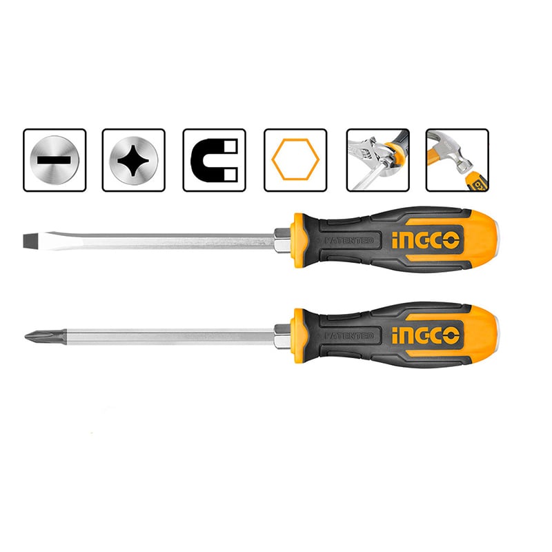 Ingco HSGT680208 2'li Darbeli Tornavida Seti