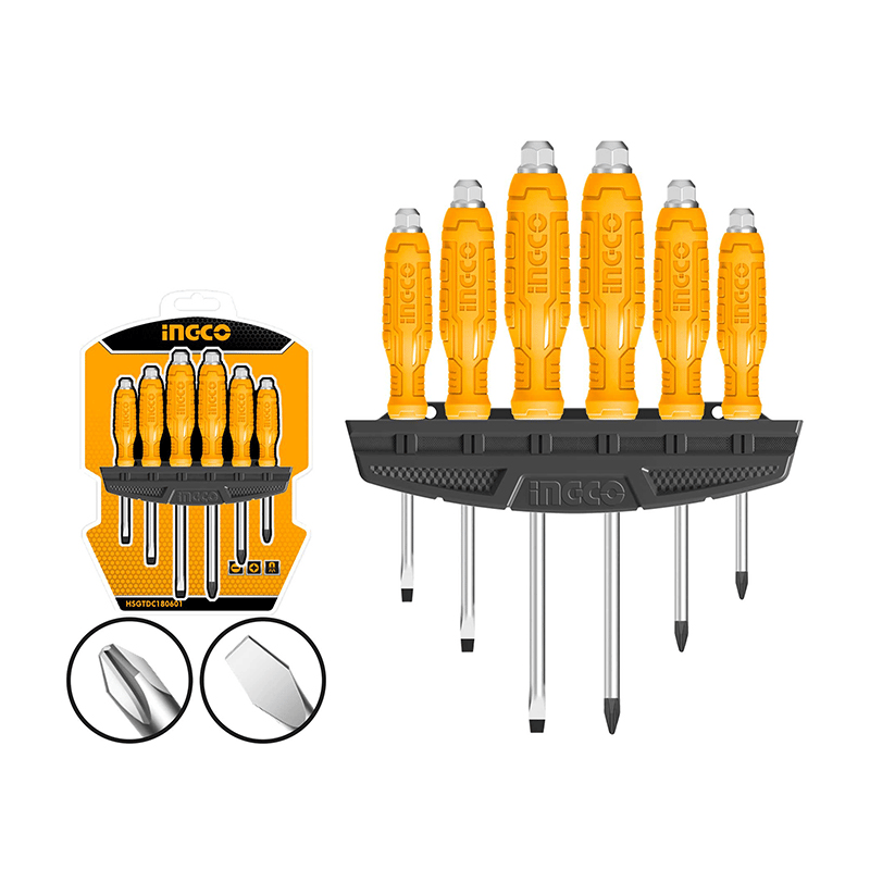Ingco HSGTDC180601  6'lı Darbeli Tornavida Seti