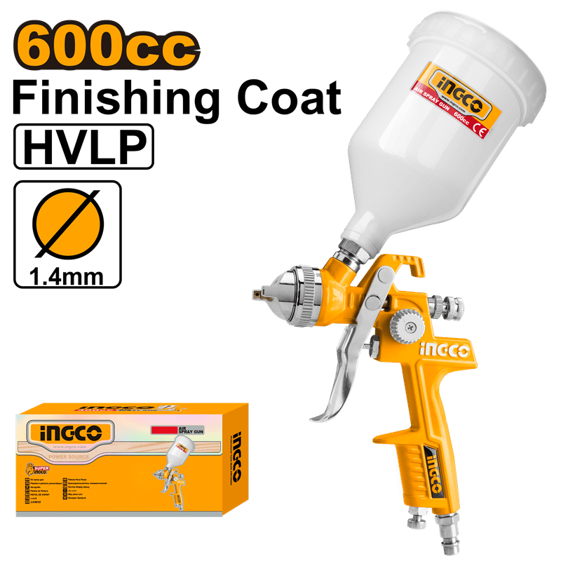 Ingco ING-ASG1061 Boya Tabancası HVLP 600 cc Üstten Depo