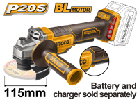 Ingco ING-CAGLI211156  Li-ion Akülü Avuç Taşlama