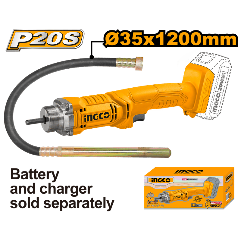 Ingco ING-CCVLI202301 Li-ion Akülü Betoncu Vibratörü