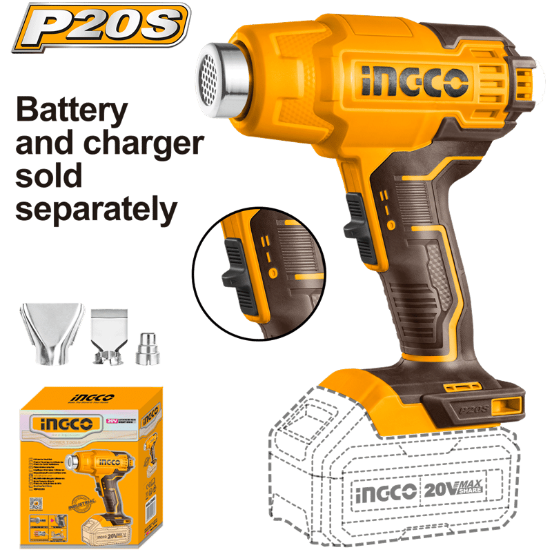 Ingco ING-HGLI2002 Li-ion Akülü Sıcak Hava Tabancası