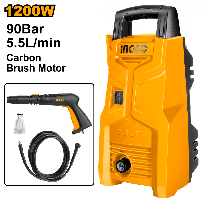 Ingco ING-HPWR12008 Yüksek Basınçlı 90 Bar Yıkama Makinesi 1200W