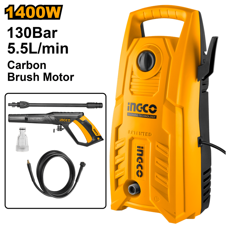 Ingco ING-HPWR14008 Yüksek Basınçlı Yıkama Makinesi 130 Bar 1400W