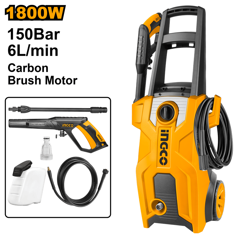 Ingco ING-HPWR18008 Yüksek Basınçlı Yıkama Makinesi 150 Bar 1800 Watt