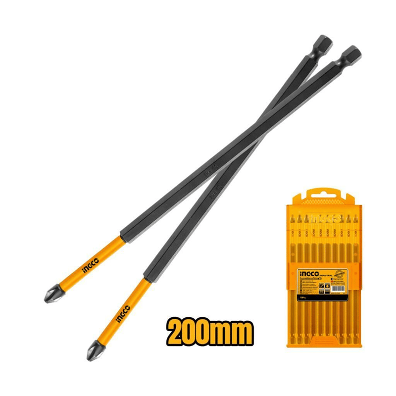 Ingco SDBIM11PH285  10'lu Darbeli Uzun Yıldız Tornavida Ucu Seti 200 mm