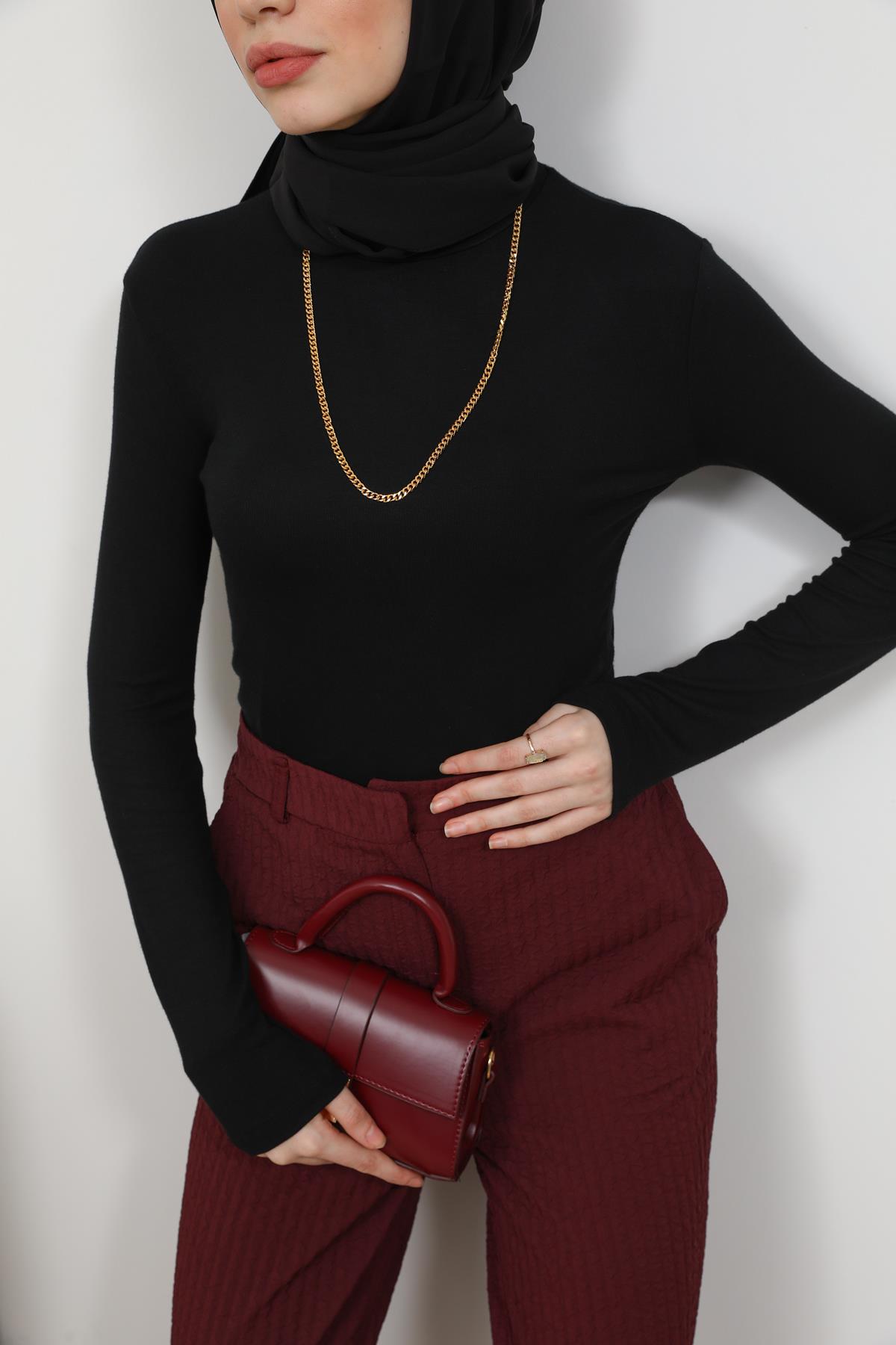 Dik Yakalı Basic - Siyah