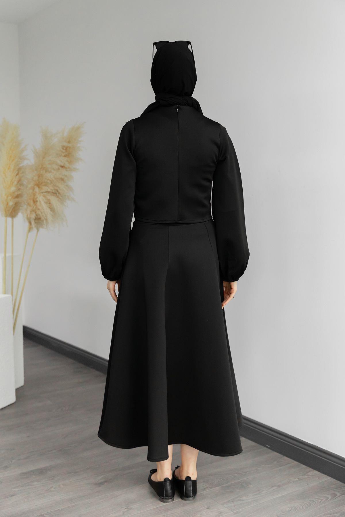 Fiyonklu Scuba Takım - Siyah