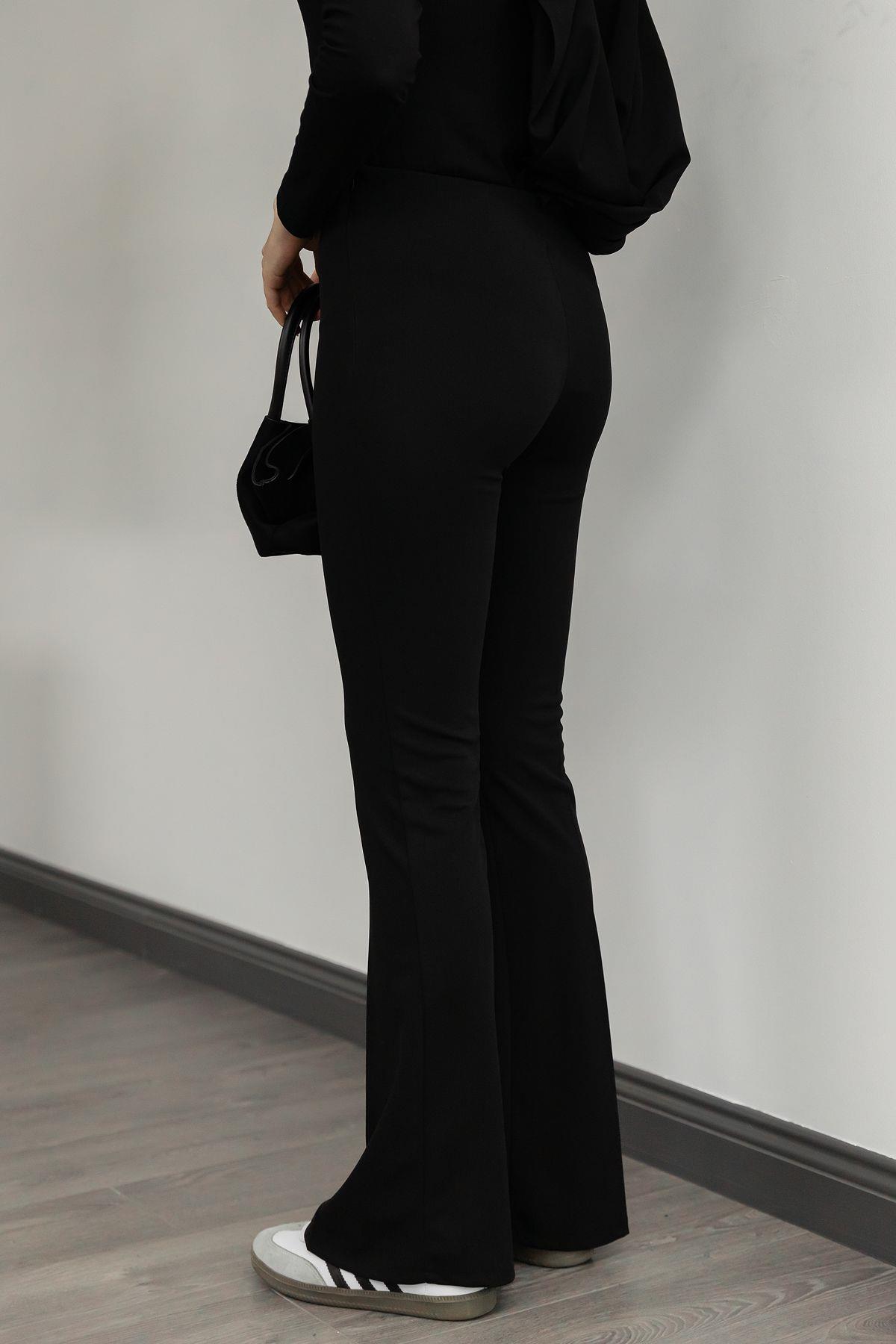 İspanyol Paça Pantolon - Siyah