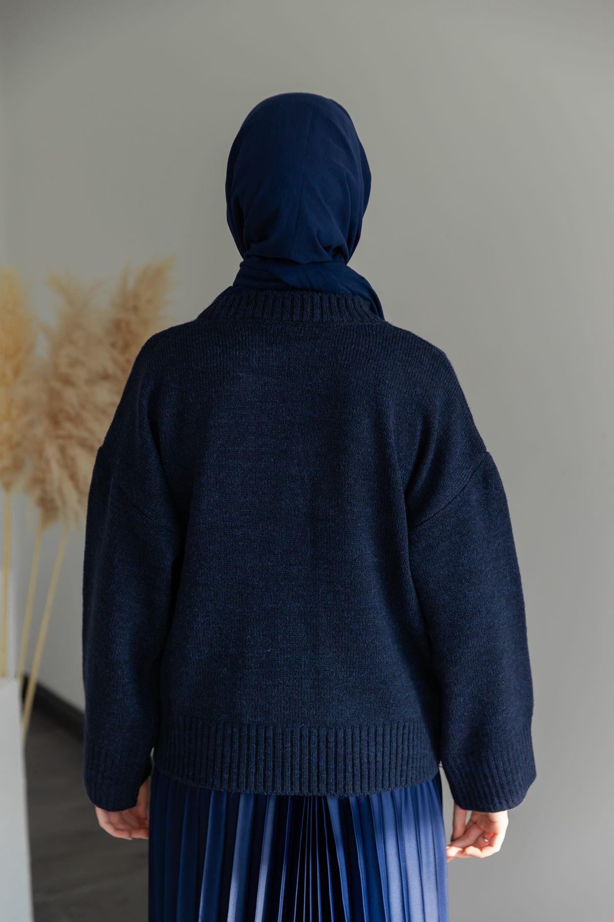 Oversize Kazak - Lacivert