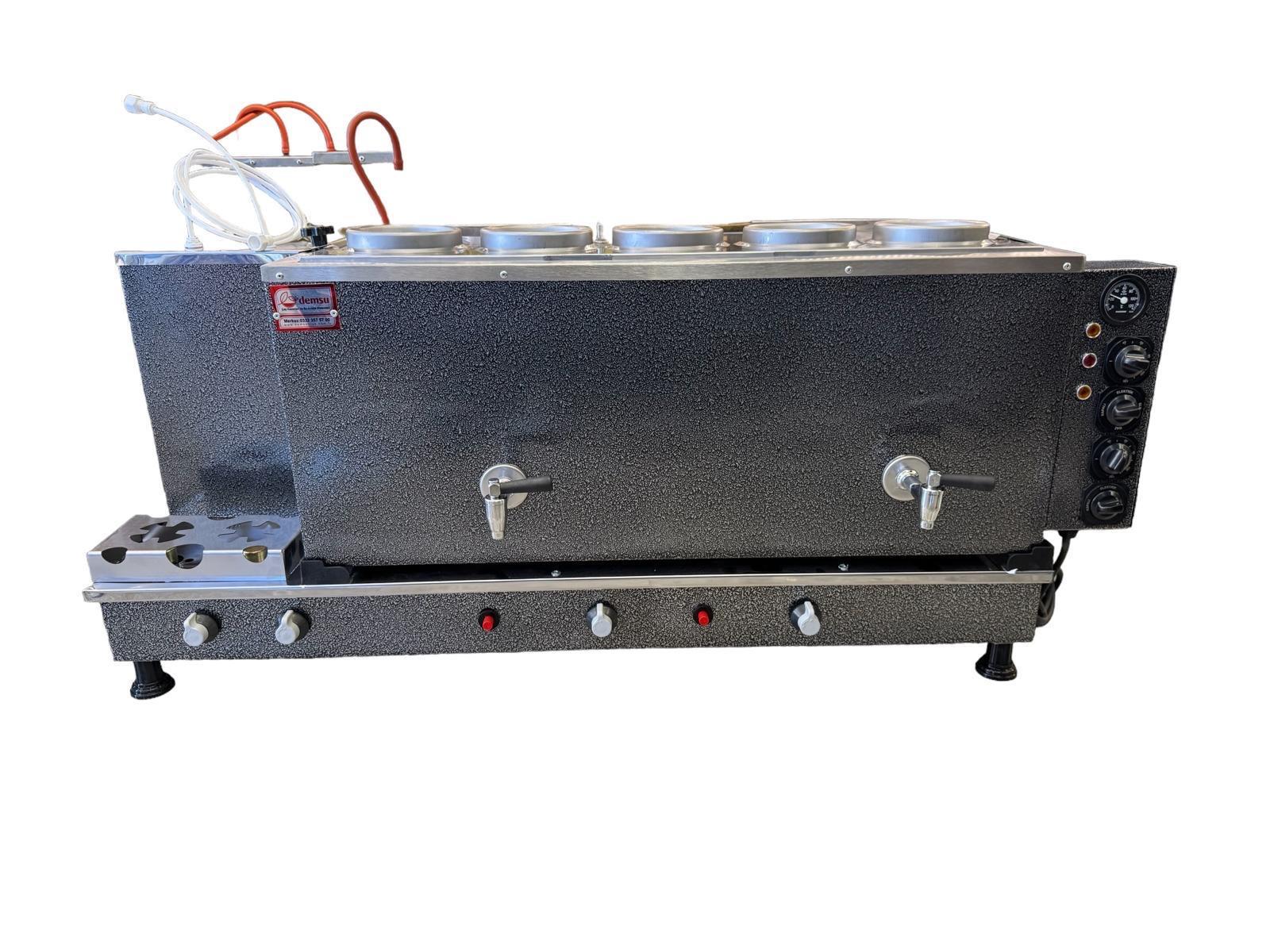 Demsu Plus 5 Demlikli Chromat Elektrik + Gazlı Full Otomatik Çay Kazanı