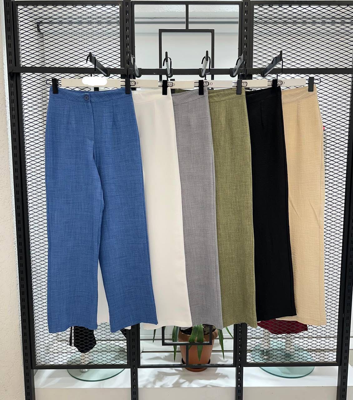 0678 PENSLİ KETEN PANTOLON
