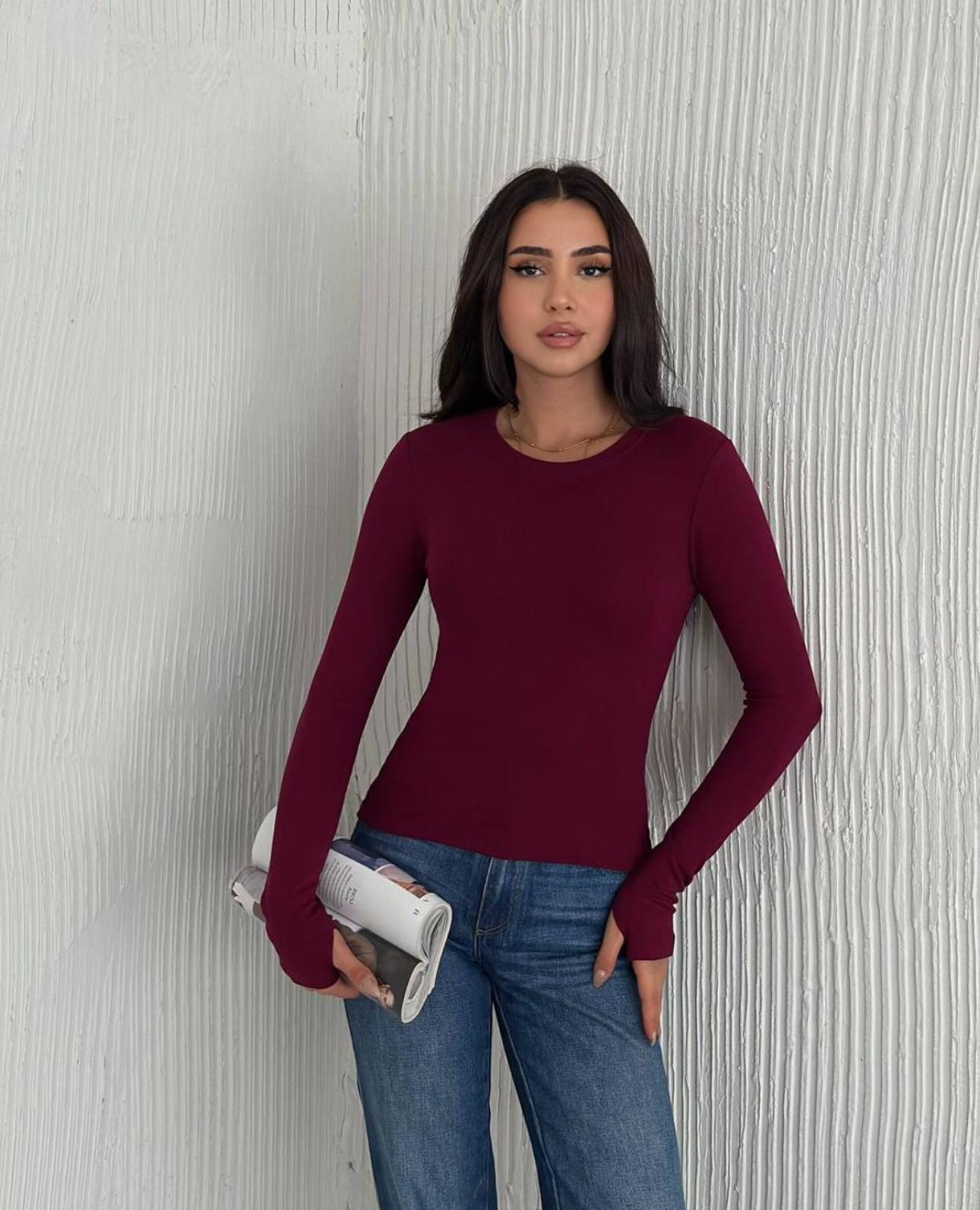 PARMAK GEÇMELI BASIC BLUZ