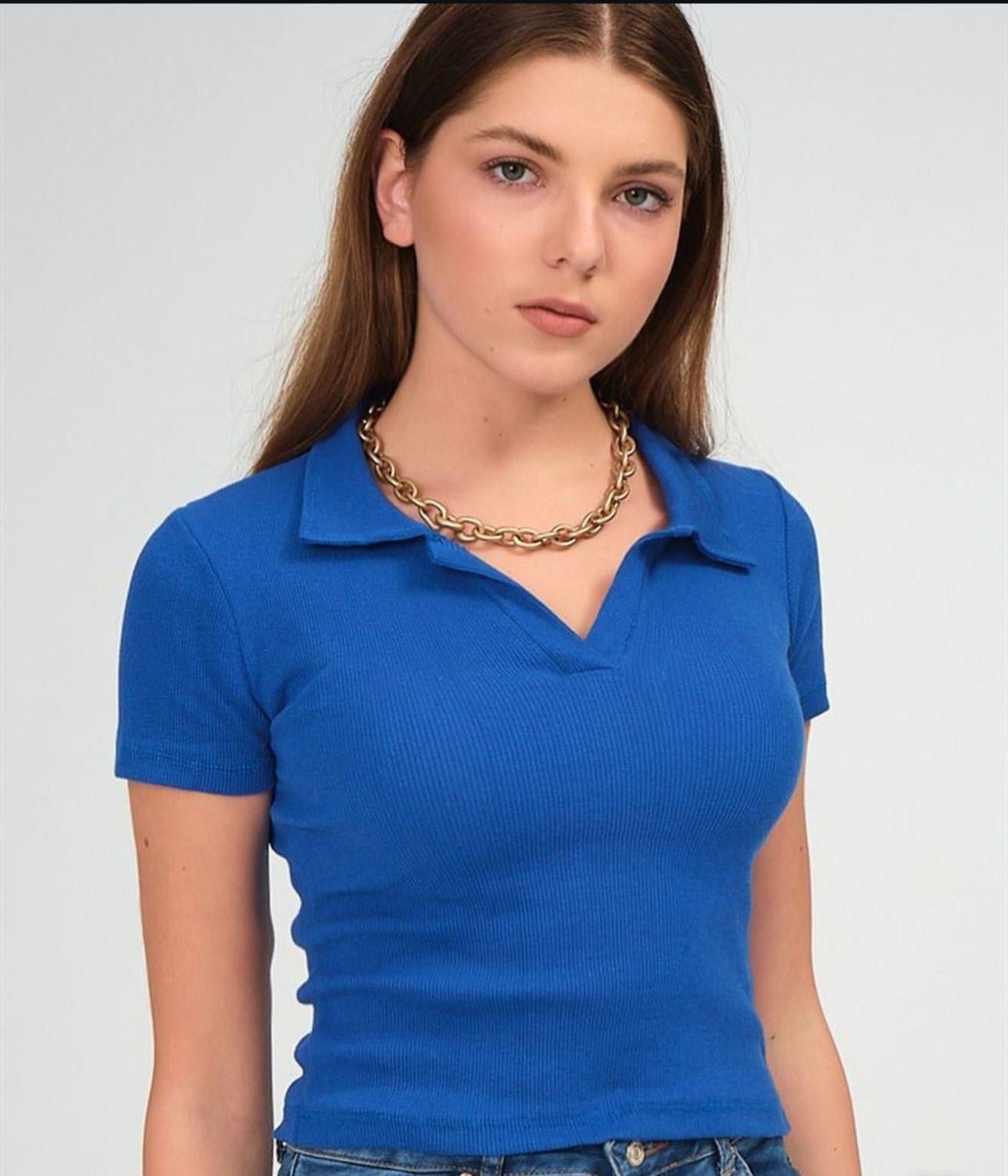 POLO YAKA DÜĞMELİ BLUZ
