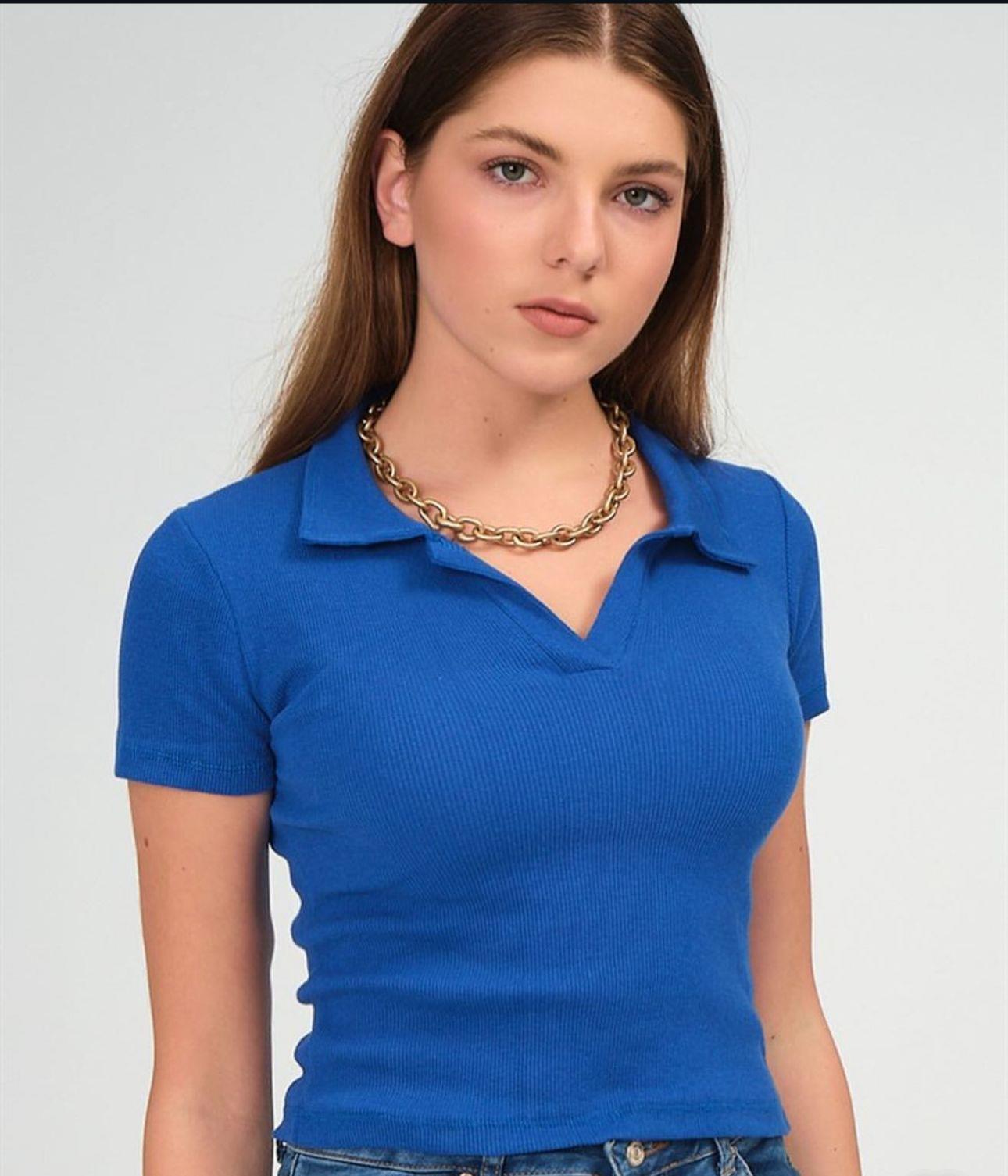 POLO YAKA DÜĞMELİ BLUZ