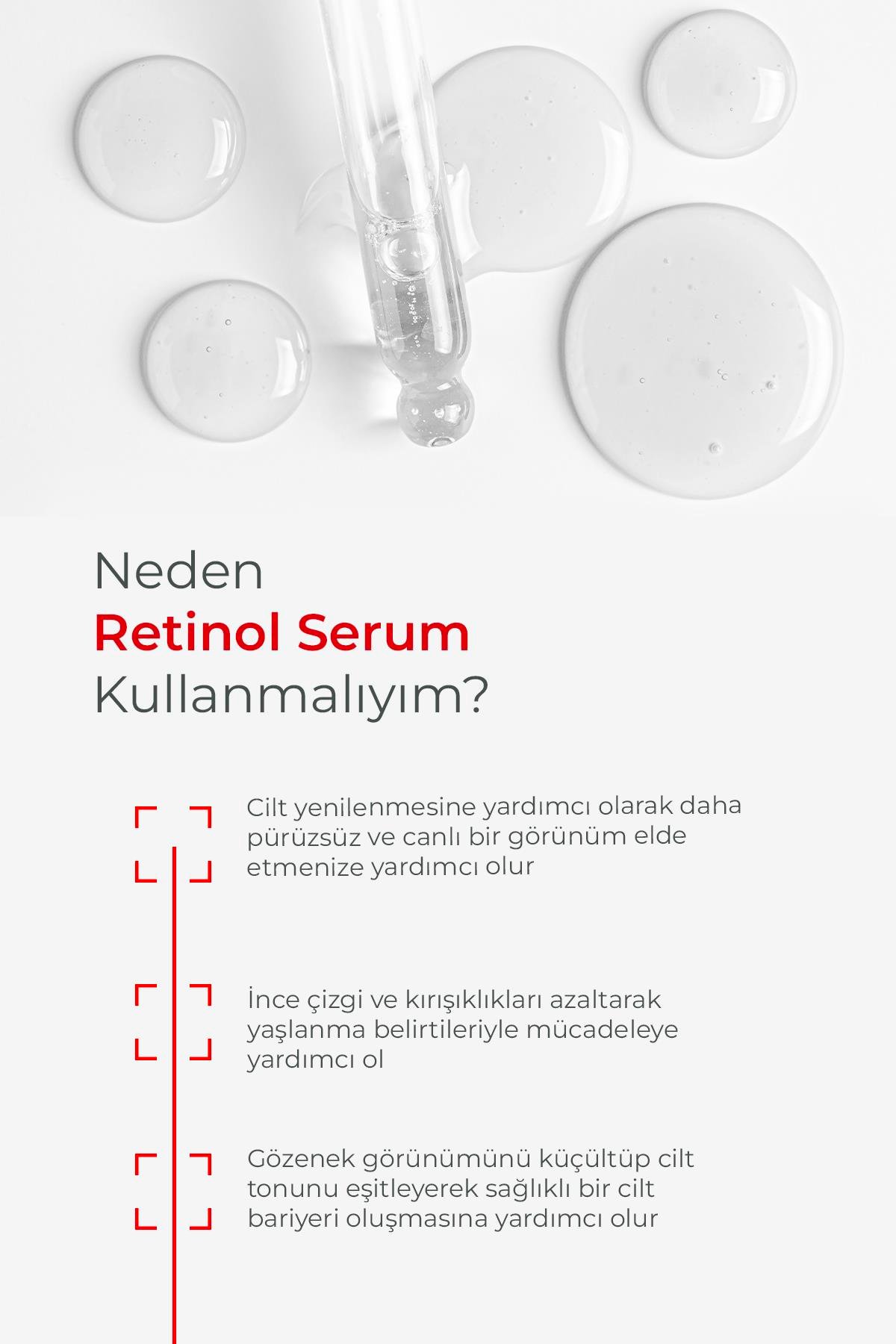 Kırışıklık ve Yaşlanma Karşıtı Retinol Serum 30ML
