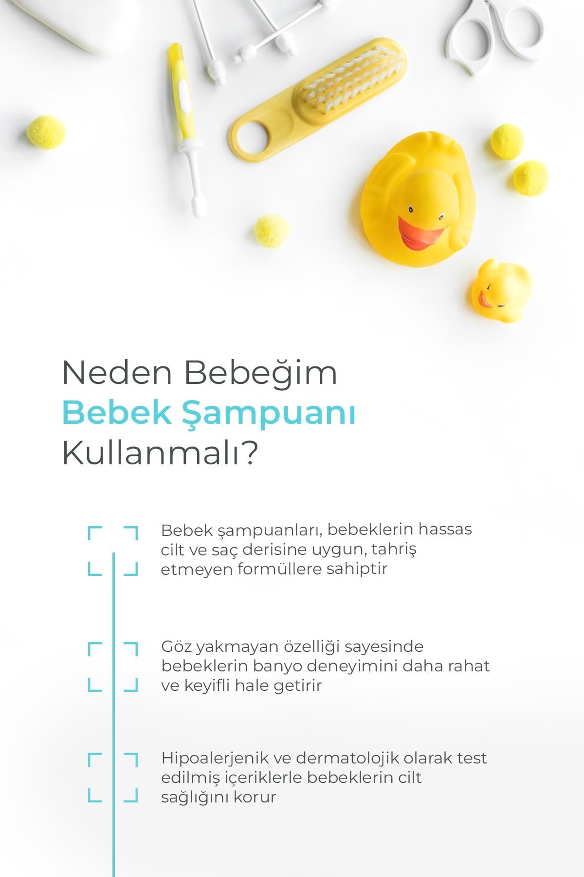 Organik Göz yakmayan Bebek Saç şampuanı 300ML