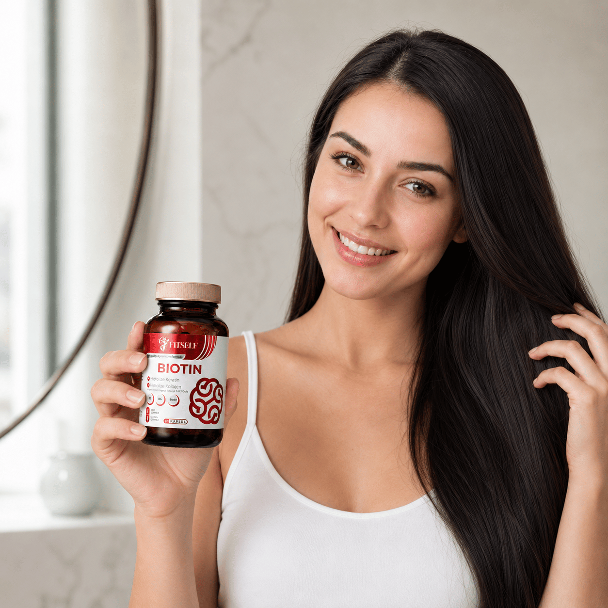 Fitself – Biotin (Vitamin B7 İçeren Takviye Edici Gıda)  60 Tablet