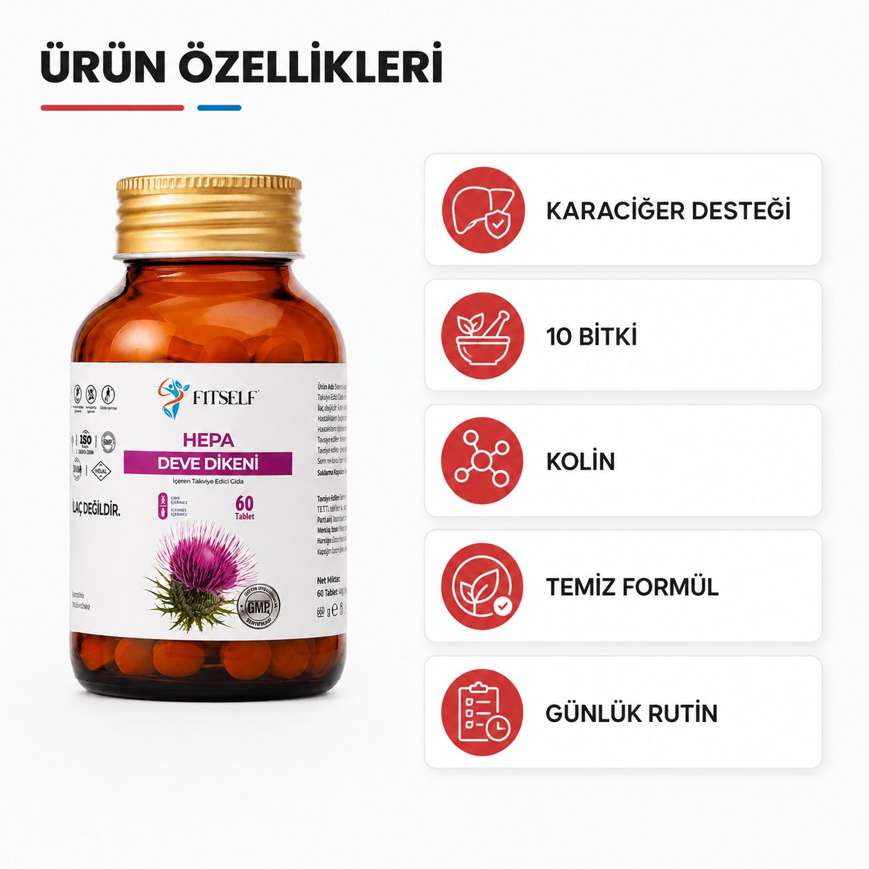 Fitself – Deve Dikeni Ekstraktı İçeren Takviye Edici Gıda 60 Tablet