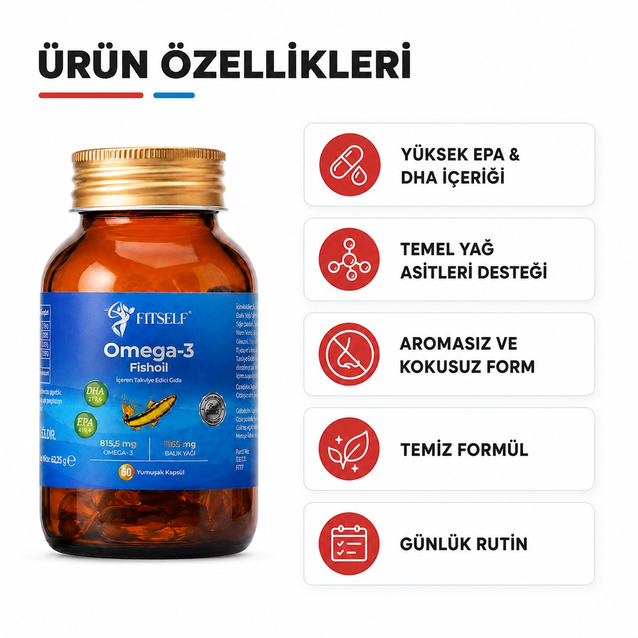 Fitself – Omega 3 Balık Yağı 1000 mg 60 Kapsül