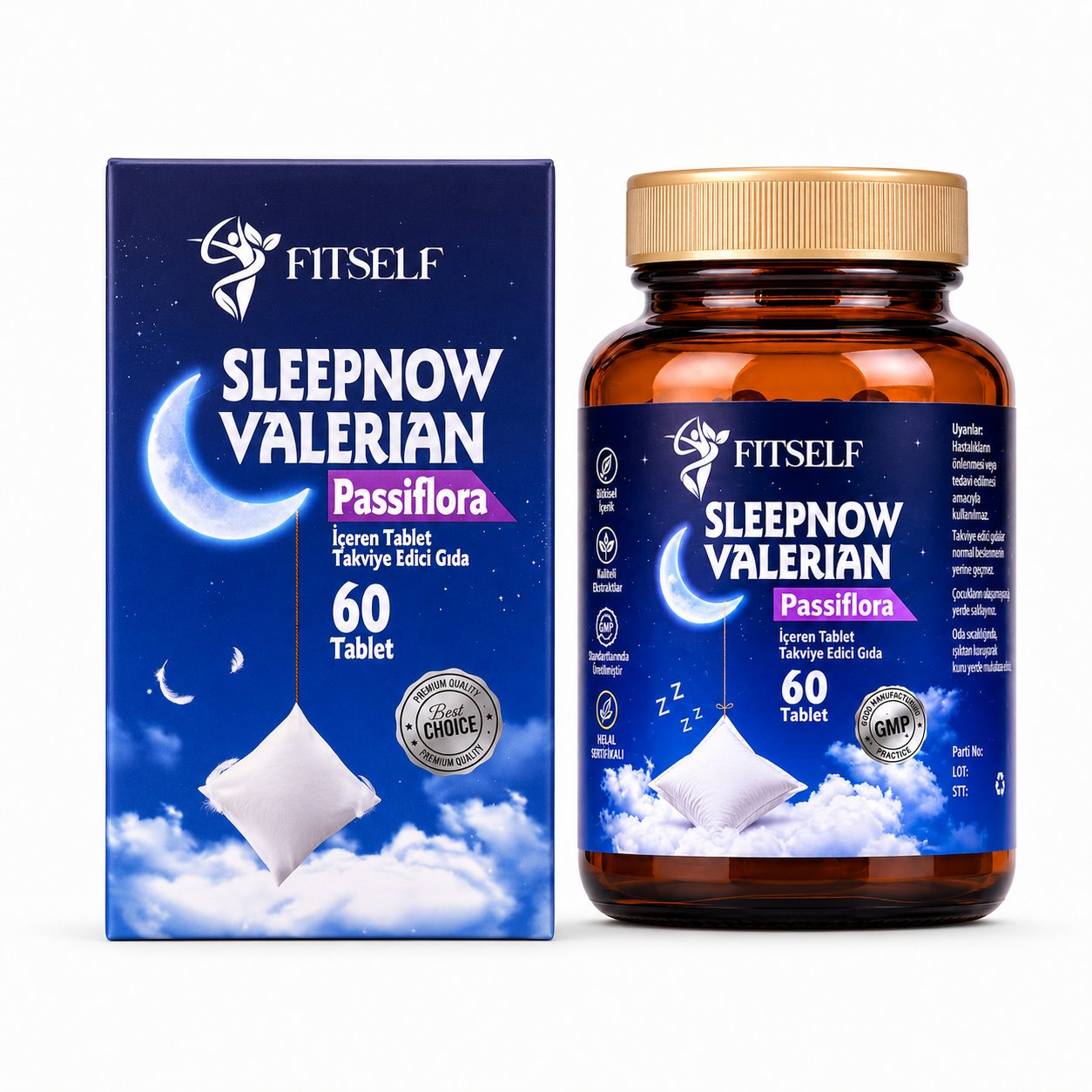Fitself – Sleep Now (Pasiflora & Valerian İçeren Bitkisel Takviye Edici Gıda) 60 Tablet