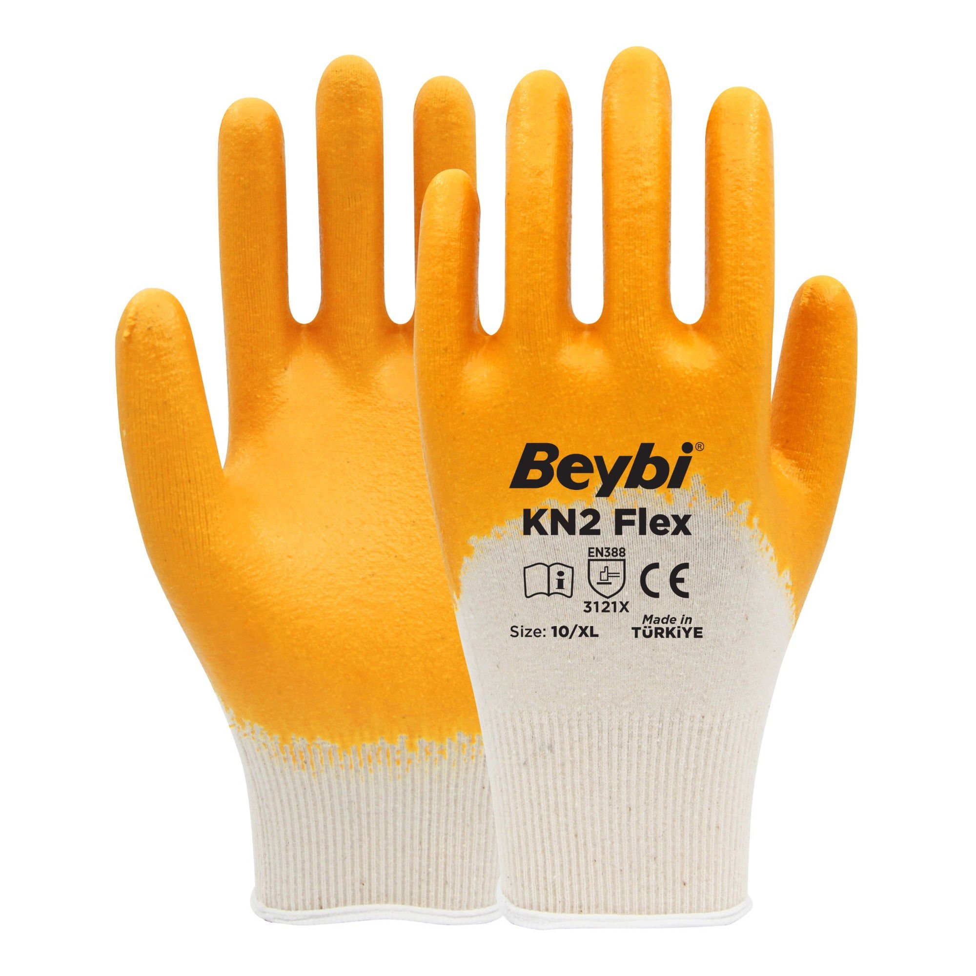 BeybiBeybi Kn2 Flex Nitril Eldiven Sarı-(288 Çift) No:9150.12.FL09