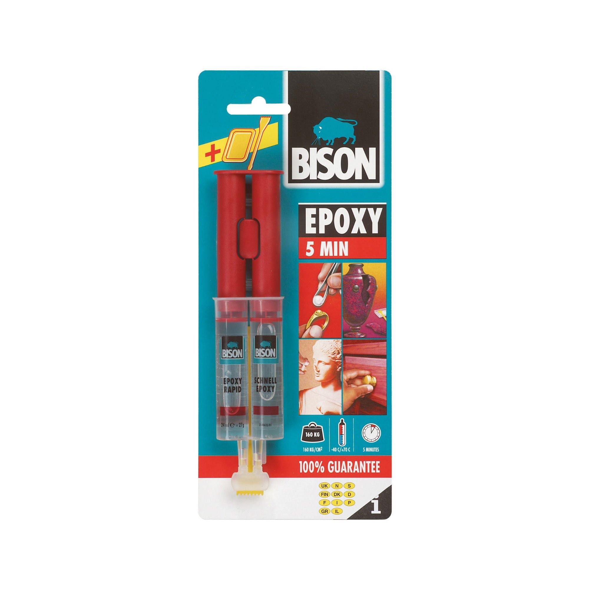 BisonBison Epoxy Rapid Yapıştırıcı 5 Dakika 24 ML -(12 Adet)106.06.ER01
