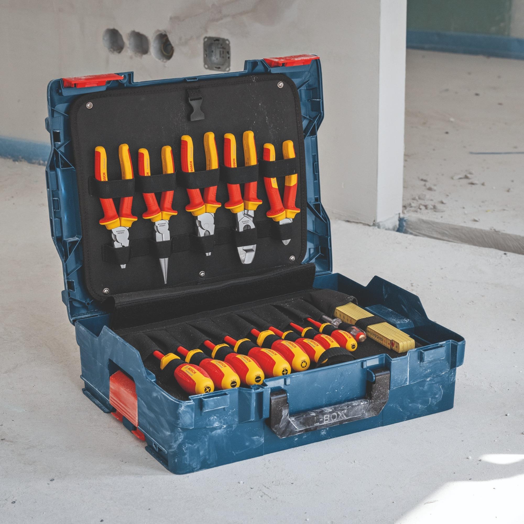 Bosch 37 Parça Elektrikçi El Aleti Seti - Kapsamlı ve GüvenliBoschBosch Elektrikçi El Aleti Seti 37 Li 263.14.EL02