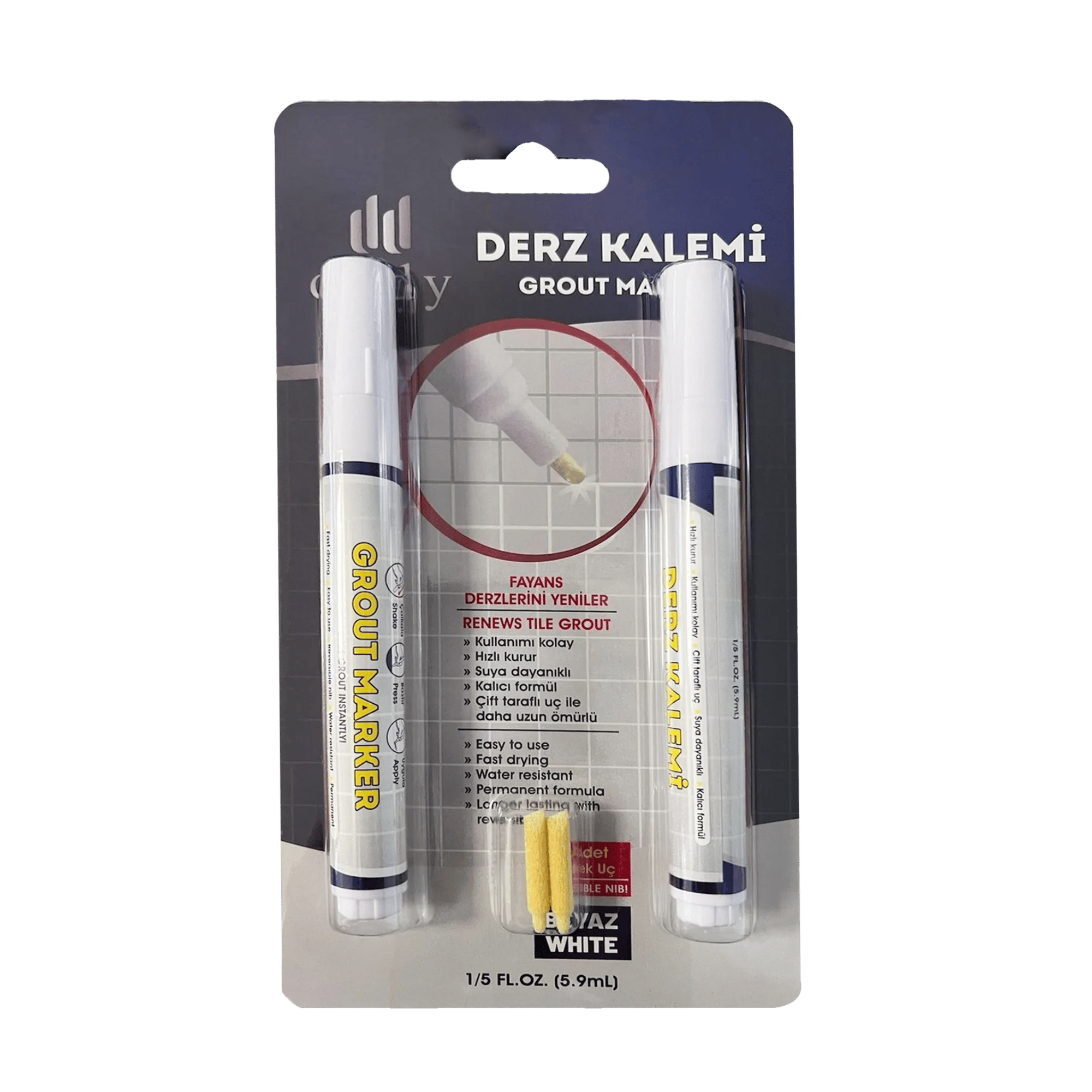 -Derz Kalemi Beyaz 2 Li (34'lü Paket)312.01.DK01