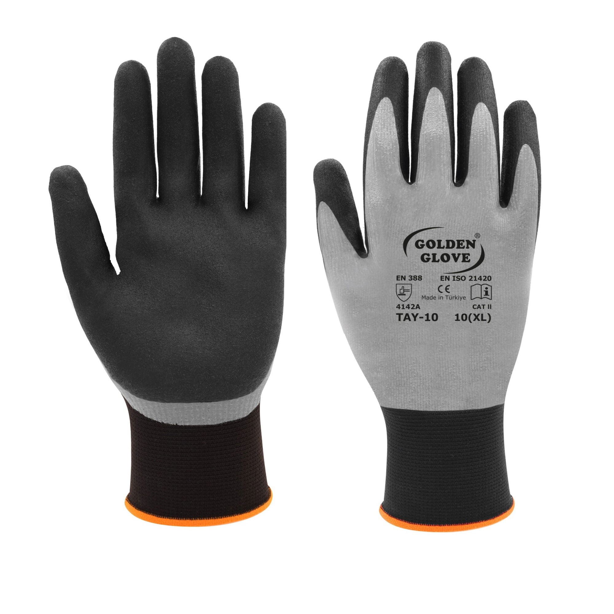 Golden GloveGolden Glove Tay-10 Gri-siyah Eldiven-(144 Çift)304.05.EL10