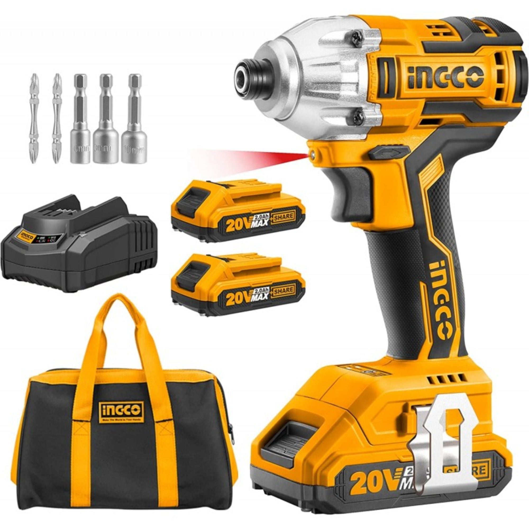 İngcoİngco Cırlı2002 Akülü Vidalama Kömürsüz 1/4 20V238.01.AK13