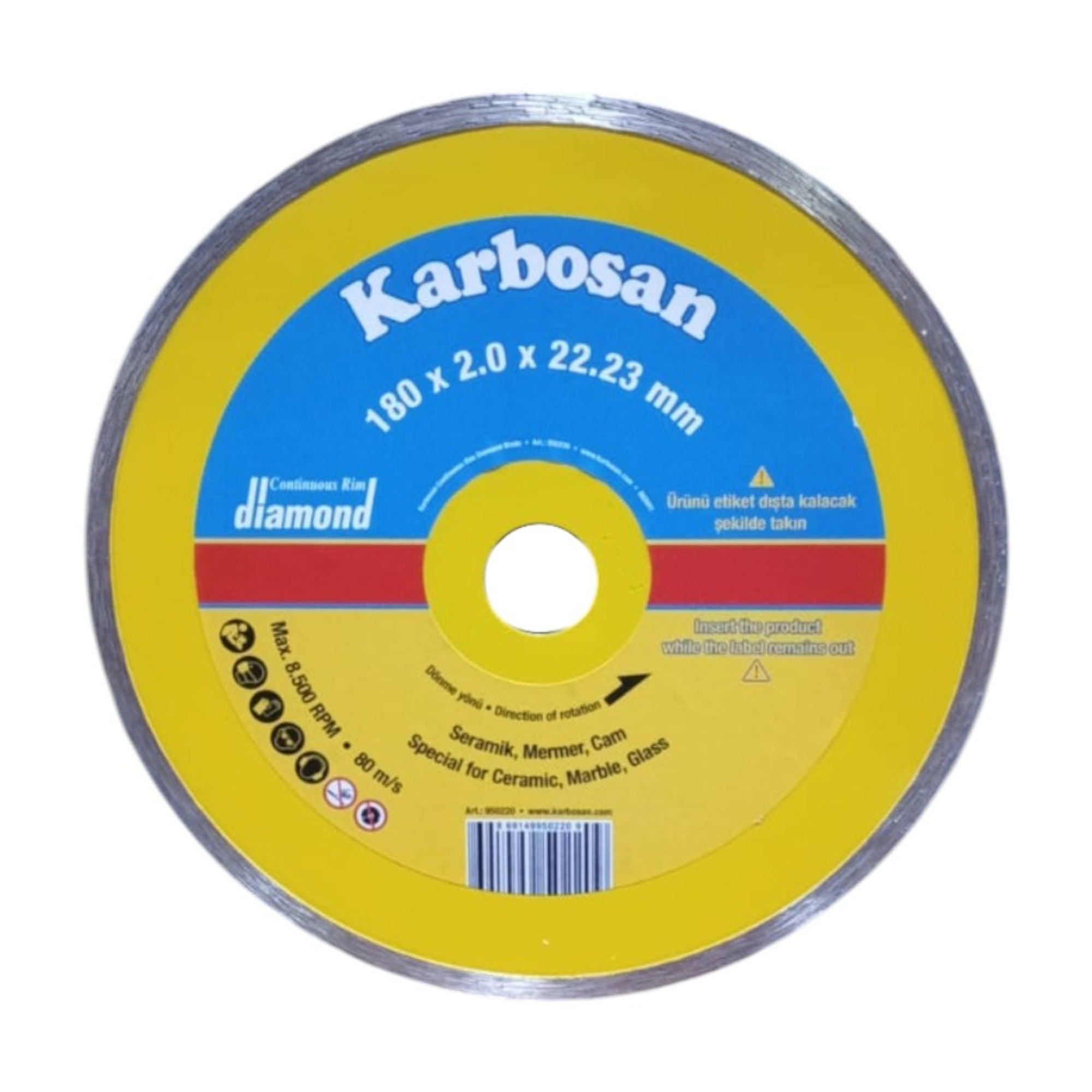 KarbosanKarbosan Sürekli Elmas Kesici 180X2.0X22 -(5'li Paket)155.19.S180